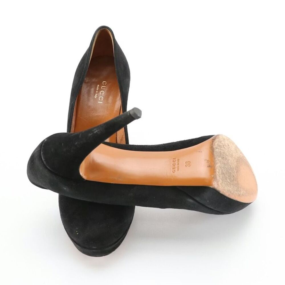 Gucci Black Suede Platform Pumps Size 38 (US 7.5) - Picture 3 of 5
